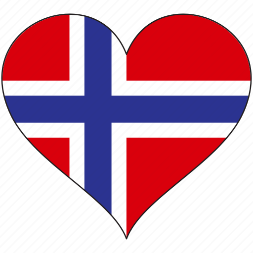 Flag, heart, norway, europe, european, country icon - Download on Iconfinder