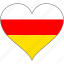 flag, heart, ossetia, europe, european 