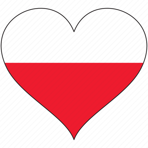 Flag, heart, poland, europe, european, love, national icon - Download on Iconfinder