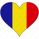flag, heart, romania, europe, european, love