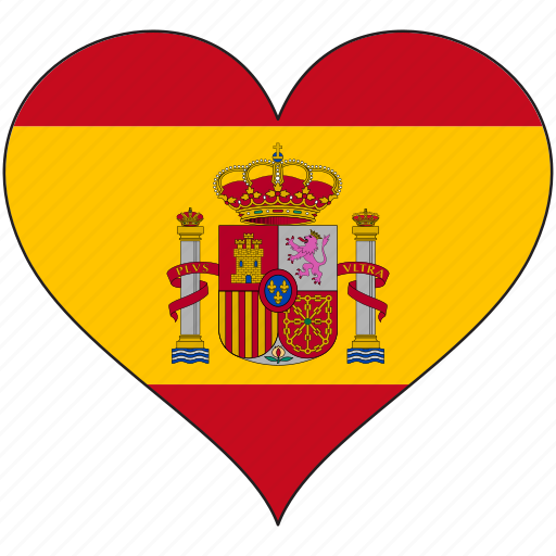 Flag, heart, spain, europe, european, love, national icon - Download on Iconfinder