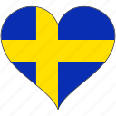 flag, heart, sweden, europe, european, national