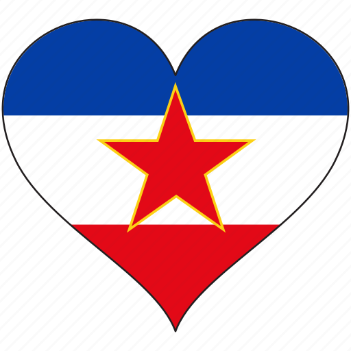 Flag, heart, yugoslavia, europe, european icon - Download on Iconfinder