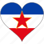 flag, heart, yugoslavia, europe, european 