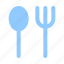 restaurant, spoon, fork, cutlery, and 