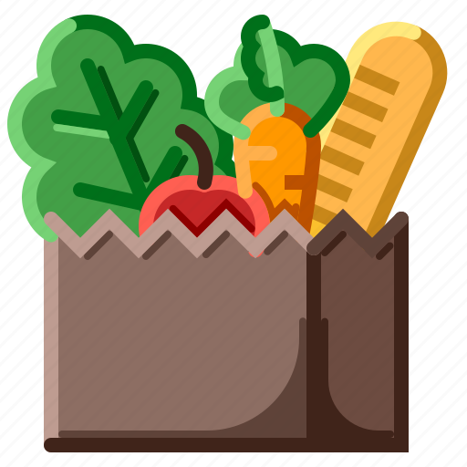 Bag, bread, food, fruit, grocery icon - Download on Iconfinder