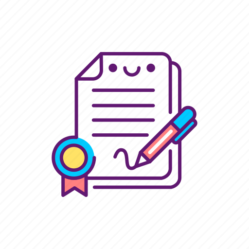 Agreement, contract, event, kawaii, management, service icon - Download on Iconfinder
