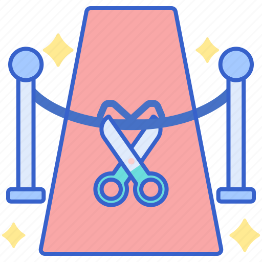 Ceremony, opening, red carpet, ribbon icon - Download on Iconfinder