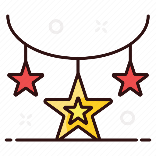 Decorative, decorative accessory, decorative stars, festive decor, hanging stars, party decoration, stars icon - Download on Iconfinder