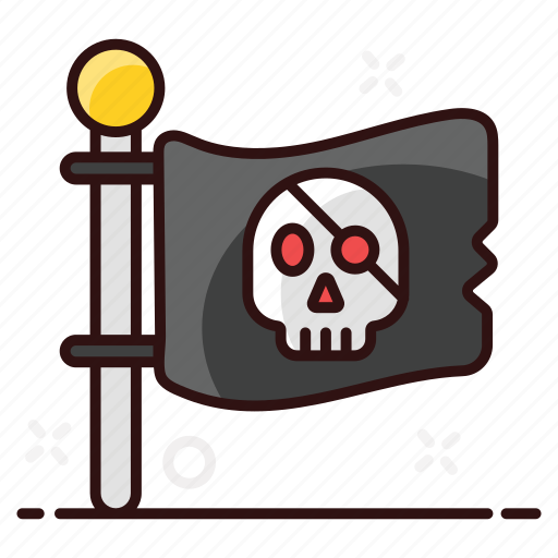 Ensign, flag, flagpole, pennon, pirate, pirate flag, streamer icon - Download on Iconfinder