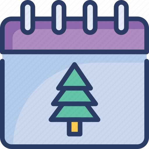 Calendar, christmas, date, day, holidays, tree, winter icon - Download on Iconfinder