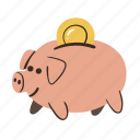 save, money, piggy bank, coin, savings