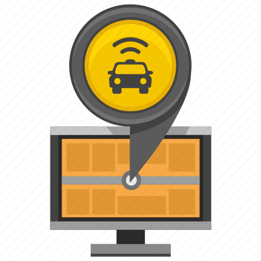 Car, location, monitor, pointer, screen, taxi icon - Download on Iconfinder