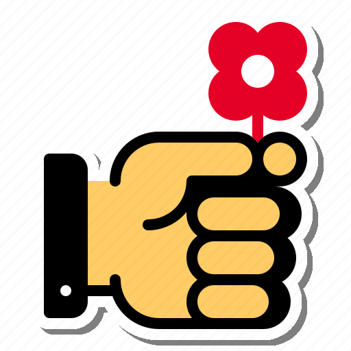 Palm, flower, truce, peace, love, romance icon - Download on Iconfinder