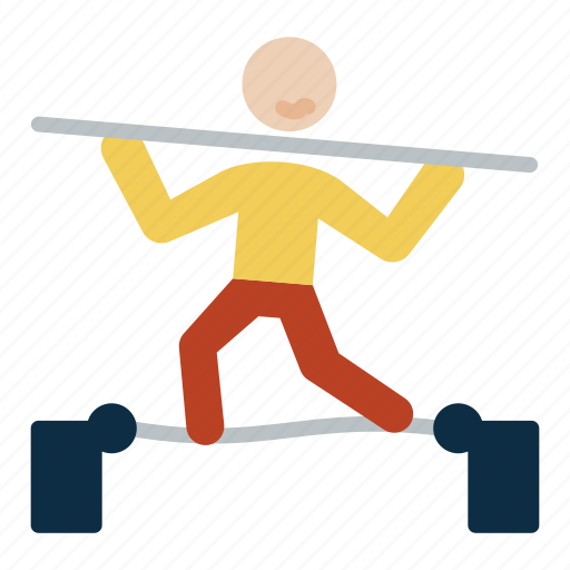 Equilibrium, exercise, extreme, highliner, rope, slacklining, sports icon - Download on Iconfinder