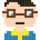avatar, face, human, man, person, pixelated, worker