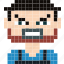 avatar, face, human, man, person, pixelated, worker 