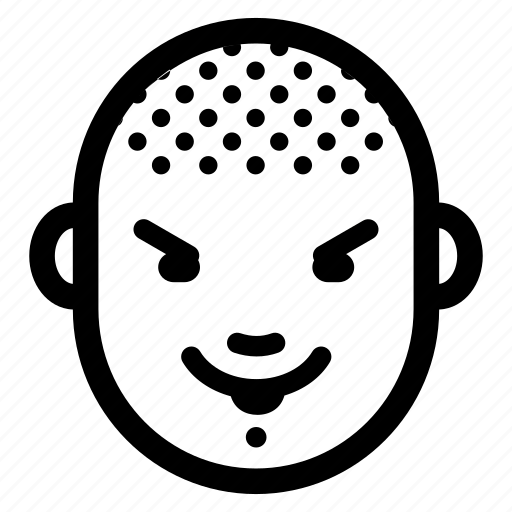 Bald, emotion, evil, face, head, male, man icon - Download on Iconfinder