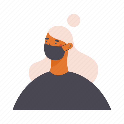 Wearing, face, mask, woman, girl, virus, protection illustration - Download on Iconfinder