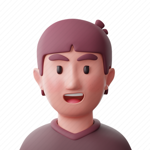 Asian, man, avatar, metaverse, person, profile, face 3D illustration - Download on Iconfinder