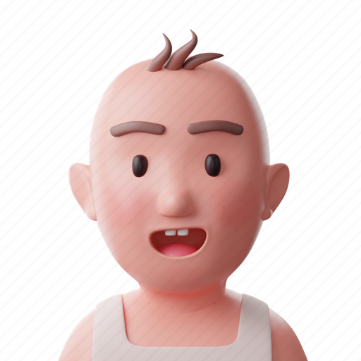 Baby, metaverse, metapeople, avatar, profile, face 3D illustration - Download on Iconfinder