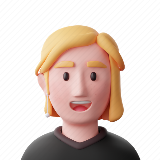 Woman, metaverse, metapeople, female, avatar, face, profile 3D illustration - Download on Iconfinder