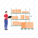 parcel, trolley, product, manager, boy