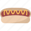 hotdog, sandwich, bread, sausage, snack 