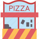 pizza, vendor, food, snack, selling