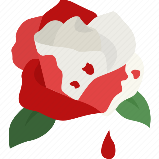 Blood, dripping, painted, red, rose, white icon - Download on Iconfinder