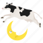 cow, jumped, jumped over, moon, nursery rhyme, story 