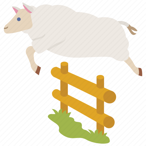Counting, fence, jumping, leaping, sheep, sleep icon - Download on Iconfinder