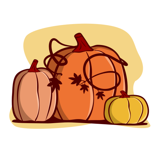 Pumpkins, autumn, fall, season, cartoon, hand-drawn, outline icon - Free download