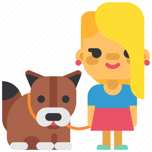 Dog, family, girl, live, people, pet, walk icon - Download on Iconfinder