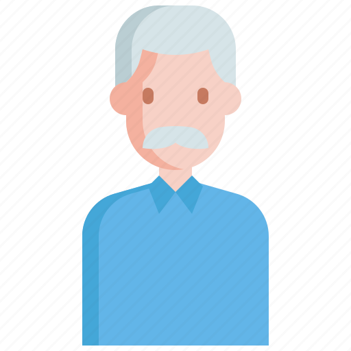 Grandfather, grandpa, elderly, bald, old, man, moustache icon - Download on Iconfinder