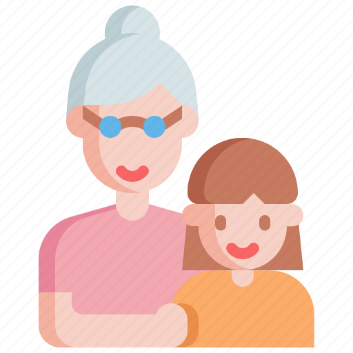 Grandma, grandmother, granddaughter, old, woman, user, girl icon - Download on Iconfinder