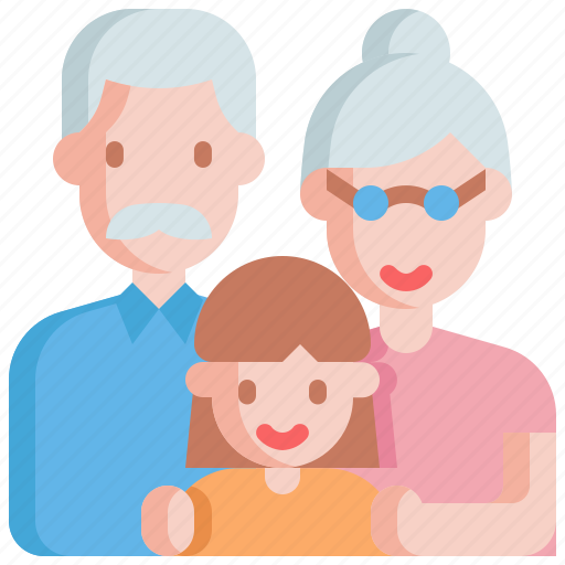 Grandpa, grandma, grandfather, grandmother, granddaughter, girl, family icon - Download on Iconfinder