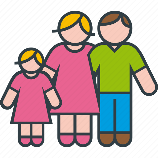 Daughter, family, father, girl, mother, parents icon - Download on Iconfinder