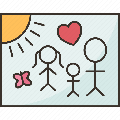 Drawing, family, kids, art, sketch icon - Download on Iconfinder