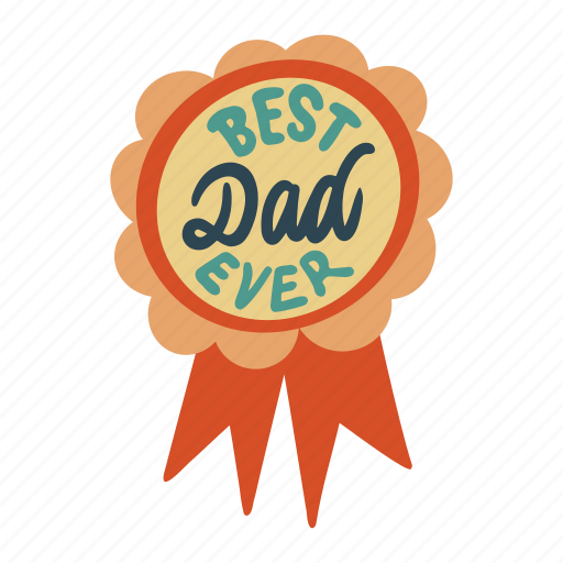 Badge, dad, best dad, best dad ever, family, sticker, daddy sticker sticker - Download on Iconfinder