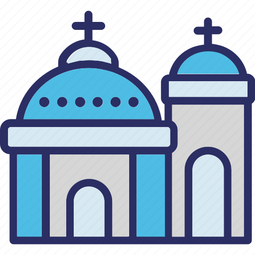 Blue domed, church, santorini, greece icon - Download on Iconfinder