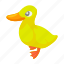 animal, bird, cartoon, duck, duckling, farm, yellow 