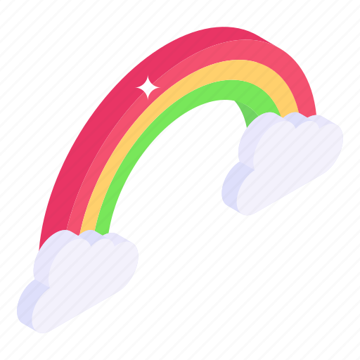 Rainbow, weather, color spectrum, cloudy rainbow, daytime rainbow icon - Download on Iconfinder