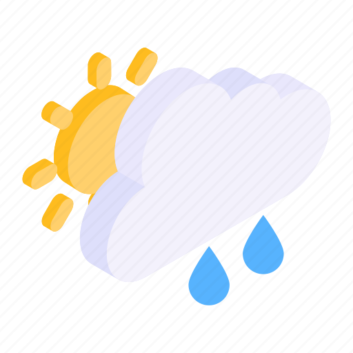 Raining, cloud raining, weather, rainy day, sunny rainy day icon - Download on Iconfinder