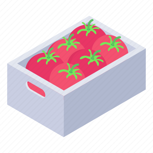 Tomato carton, tomato crate, tomato bucket, vegetable crate, tomato basket icon - Download on Iconfinder