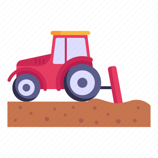 Tractor ploughing, plowing, transport, ploughing, agriculture icon - Download on Iconfinder