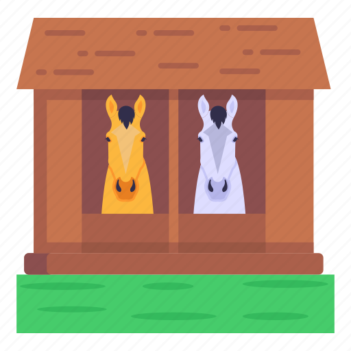 Farm horses, horse stable, livestock, horses, paddock icon - Download on Iconfinder
