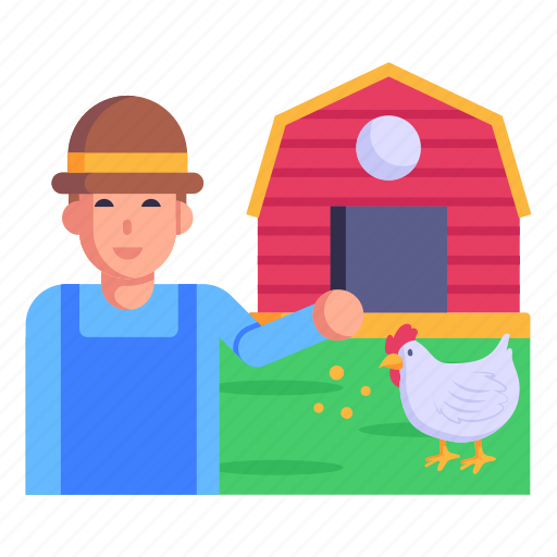 Farm, farmer, chick farm, poultry farm, hen icon - Download on Iconfinder