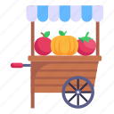fruits stall, fruits seller, fruits cart, handcart, fruits kiosk