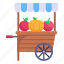 fruits stall, fruits seller, fruits cart, handcart, fruits kiosk 
